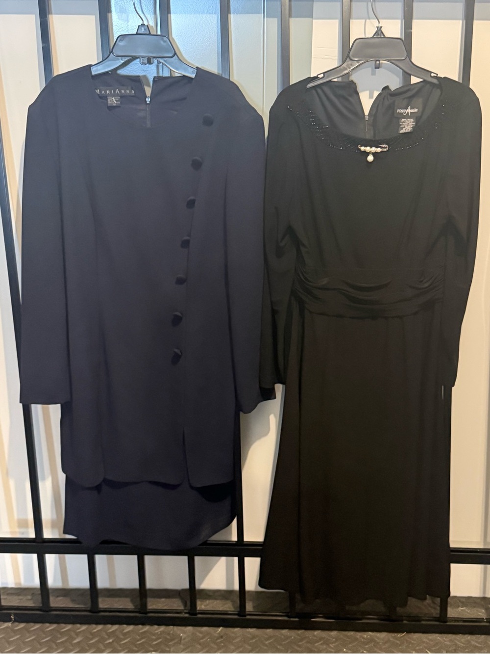 Mariana Navy and Black Long Sleeve Dress and Jacket Set